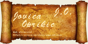 Jovica Oprikić vizit kartica